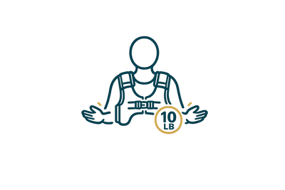 Line icon representing hands-free movement while wearing a weighted training vest.