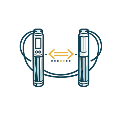 Adjustable corded jump-rope length icon