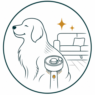 Well-groomed pet coat beside a clean-home sparkle symbol