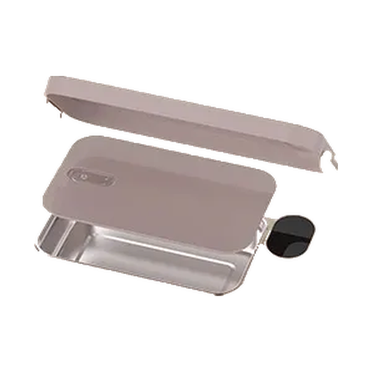 VitalHeat™ Cordless Heated Lunch Box in Lotus Pink, open view showing stainless-steel inner liner